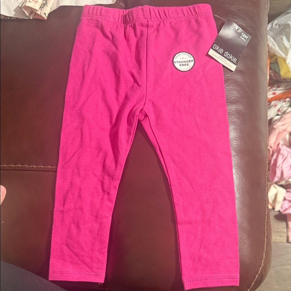 Okie Dokie Bright Pink Kids Leggings